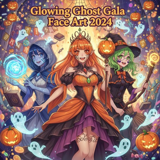 Glowing Ghost Gala Face Art 2024